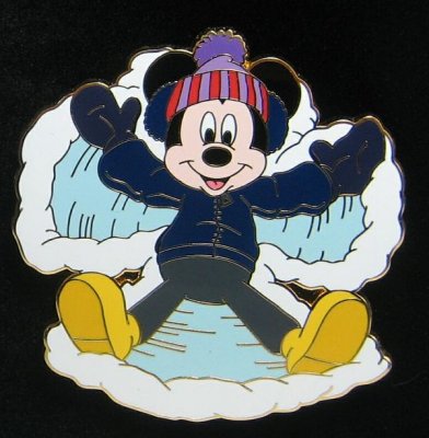 Mickey Mouse snow angels pin from our Pins collection | Disney