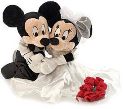 Mickey Mouse and Minnie Mouse wedding plush