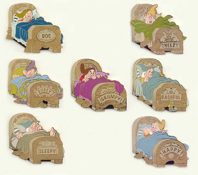 Seven Dwarfs in bed pin set