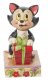 'Festive Feline' - Figaro with gift Christmas figurine (Jim Shore Disney Traditions)