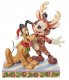 'Festive Friends' - Mickey Mouse in reindeer suit with Pluto Christmas figurine (Jim Shore Disney Traditions)