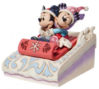 'Sledding Sweethearts' - Minnie and Mickey Mouse figurine (Jim Shore Disney Traditions)