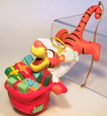 Tigger as an angel with a sack of gifts ornament (Grolier)