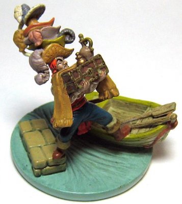 Pirate on boat miniature pewter figure