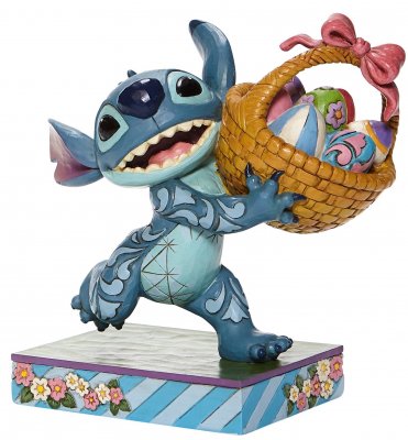 'Bizarre Bunny' - Stitch with Easter basket figurine (Jim Shore Disney Traditions)