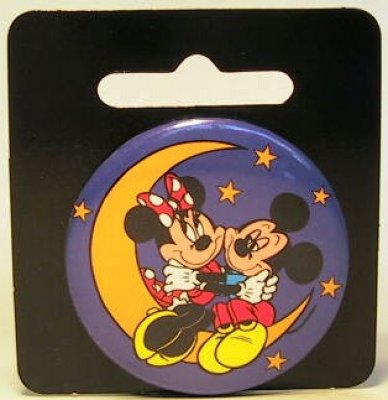 Mickey Mouse and Minnie Mouse on the moon button