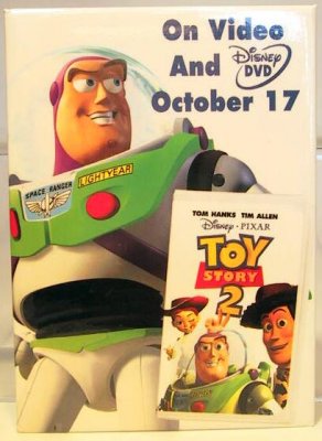 Toy Story 2 video & DVD release button (Buzz)