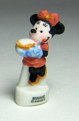 Minnie Mouse with a pie Disney porcelain bisque miniature figure