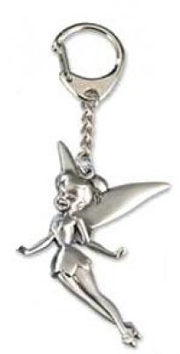 Tinker Bell flying pewter keychain