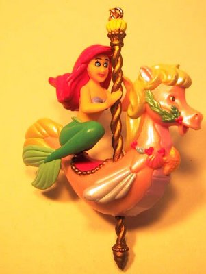 Ariel on carousel pony Disney ornament