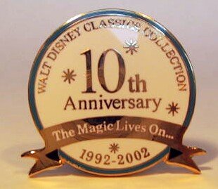 Walt Disney Classics Collection 10th anniversary Disney pin (1992 - 2002)