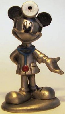 Doctor Mickey Mouse colored pewter figure