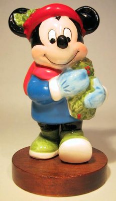 Mickey Mouse with Christmas wreath Disney figure