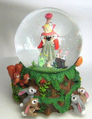 Sleeping Beauty / Briar Rose and forest animals musical snowglobe