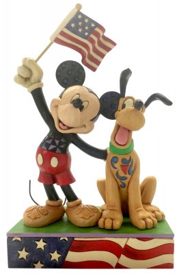 'A Banner Day' - Mickey Mouse and Pluto patriotic figurine (Jim Shore Disney Traditions)