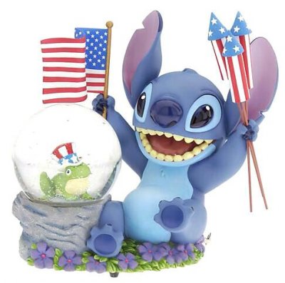 Stitch patriotic musical snowglobe