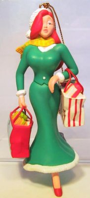 Jessica Rabbit in green dress ornament (Grolier)