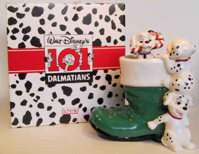 Dalmatian pups in a boot Disney music box