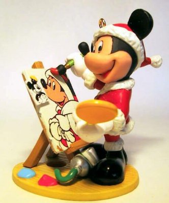 Picture Perfect Christmas - Mickey Mouse painting his own portrait ornament