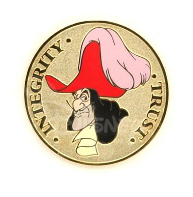 Captain Hook Integrity & Trust medallion Disney pin