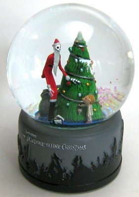 'Christmas Eve' snowglobe, with Santa Jack Skellington and Timmy