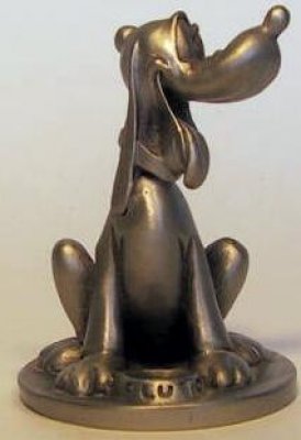 Pluto with his doggie bowl pewter figure