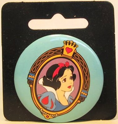 Snow White in magic mirror button