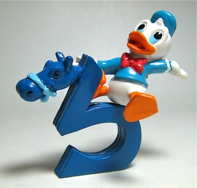 Baby Donald Duck on rockinghorse Number 3 Disney PVC figure