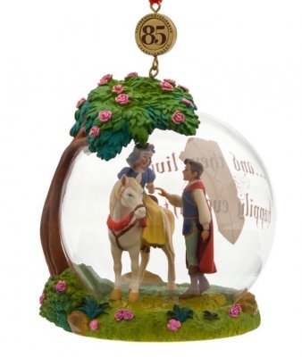 Snow White and Prince 85th anniversary Disney globe sketchbook ornament