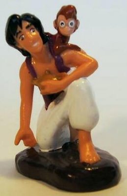 Aladdin kneeling & Abu Disney PVC figure