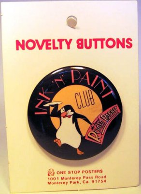 Penguin waiter from the Ink and Paint Club button