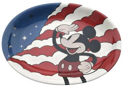 Mickey Mouse Disney stars and stripes patriotic plate / platter