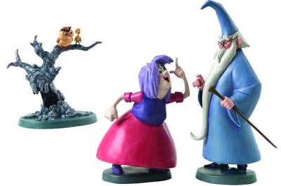 'Wizards duel' - Arthur, Madame Mim, Merlin, Archimedes figurine set (WDCC)