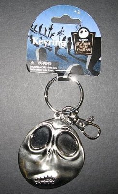 Jack Skellington face Oooh! pewter keychain