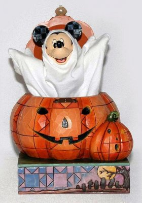 Beware of the Pumpkin Patch - Mickey Mouse as Halloween ghost figurine (Jim Shore Disney Traditions)