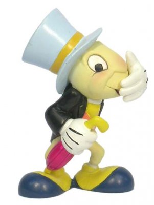 Jiminy Cricket laughing figure
