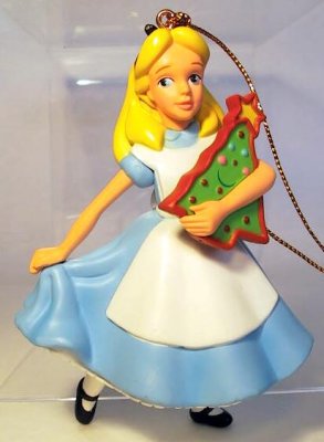 Alice with gingerbread Christmas tree Disney ornament (Grolier)