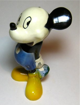 Mickey Mouse holding flowers ceramic figure (Shaw) (damaged)