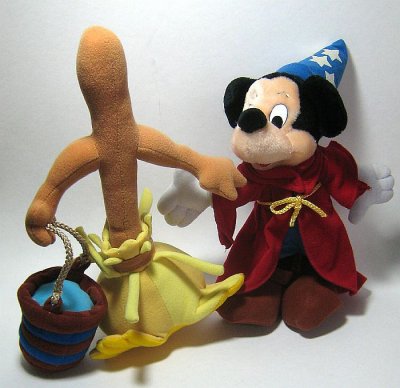 Sorcerer's Apprentice & Yensid's broom with bucket large plush doll / soft toy