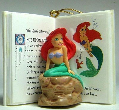 Ariel and book ornament