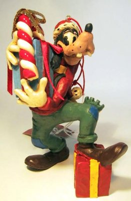 Goofy with Christmas presents ornament