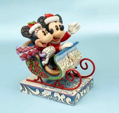 'Old Fashioned Sleigh Ride' - Minnie and Mickey Mouse figurine (Jim Shore Disney Traditions)