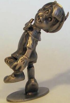 Pinocchio walking pewter figure