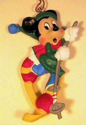 Mickey Mouse skiing Disney ornament