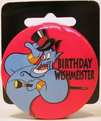 Genie Birthday Wishmeister button