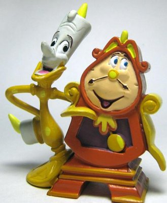 Cogsworth and Lumiere Disney PVC figure (2007)