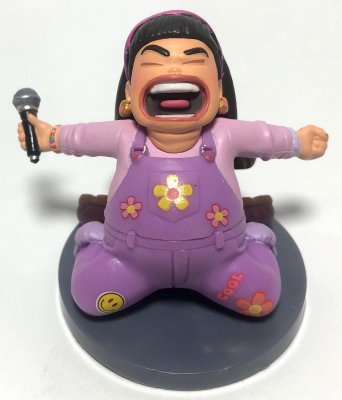 Abby Park kneeling with microphone PVC figurine (from Disney Pixar 'Turning Red')