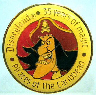 Captain Hook - 35 Years of Magic - Disneyland - Pirates of the Caribbean pin