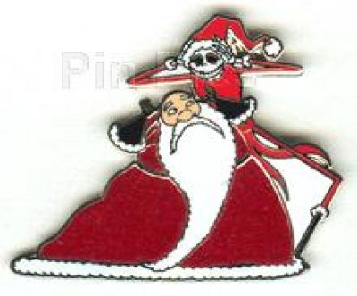 Jack Skellington as Sandy Claus with Santa Claws pin