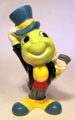 Jiminy Cricket tips his hat Disney figure